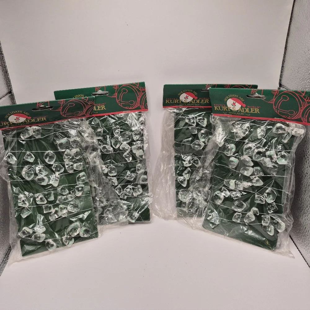 Kurt Adler Clear Ice Rock Garland 4 New In Package